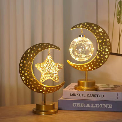 Golden Moon Star Night Light Muslim 