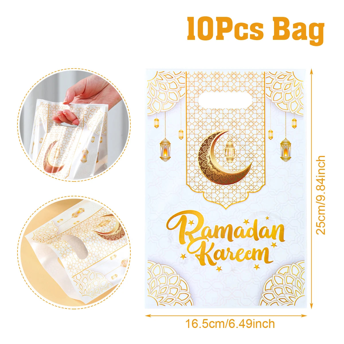 Eid Mubarak Gift Packaging Bags - 10/25/50 Pieces 