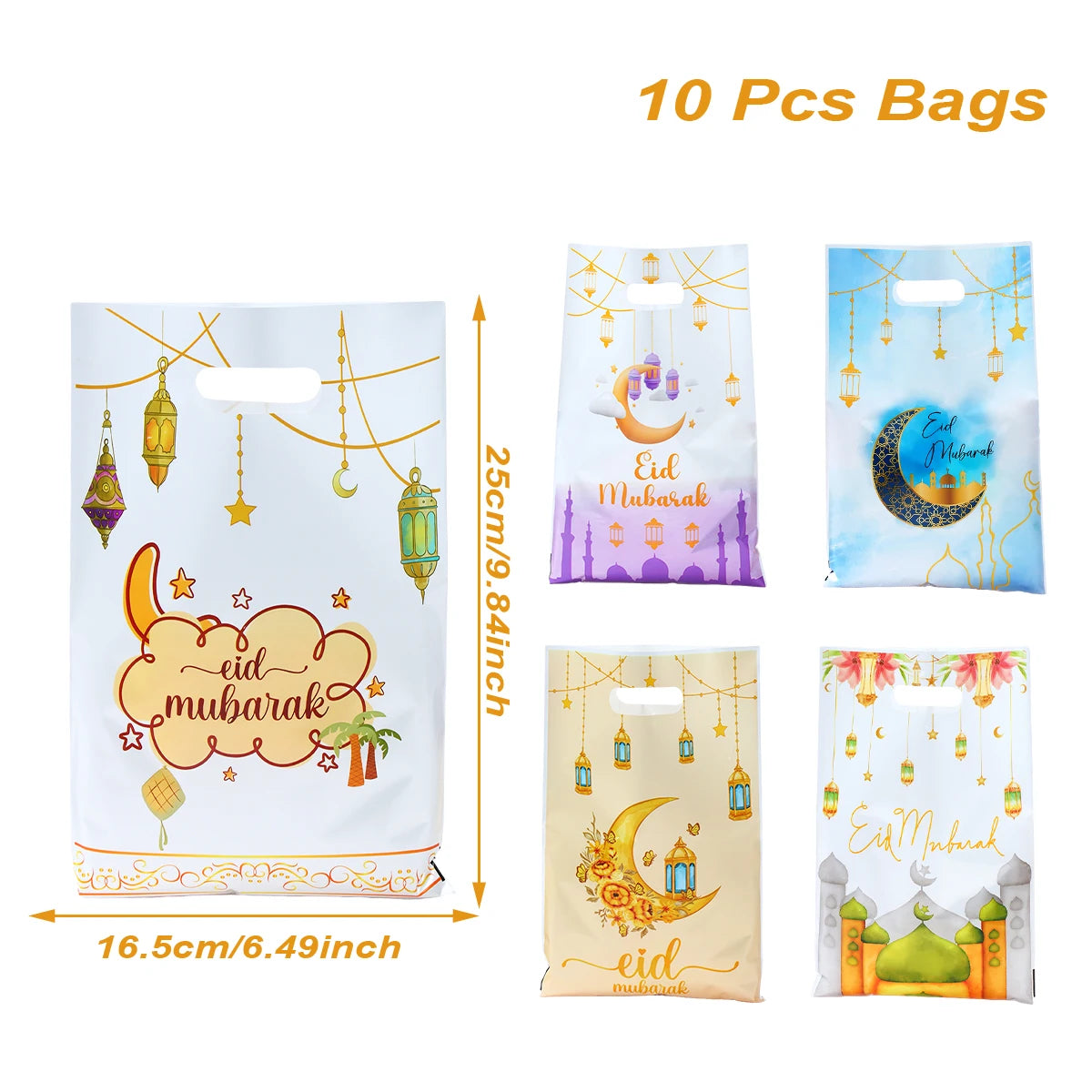 Eid Mubarak Gift Packaging Bags - 10/25/50 Pieces 