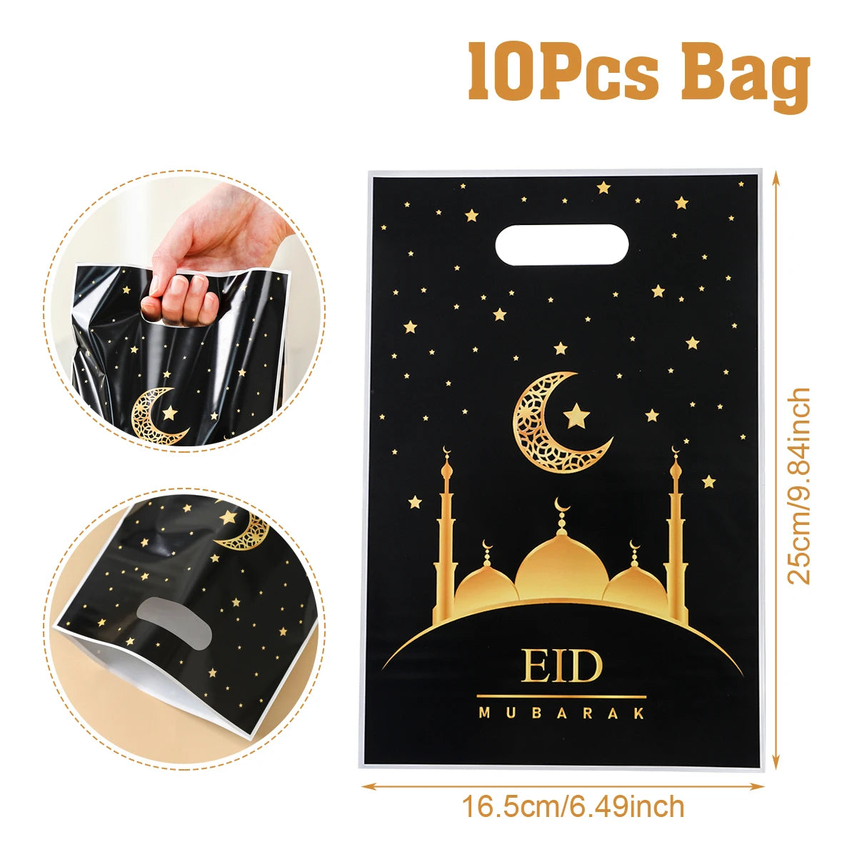 Eid Mubarak Gift Packaging Bags - 10/25/50 Pieces 