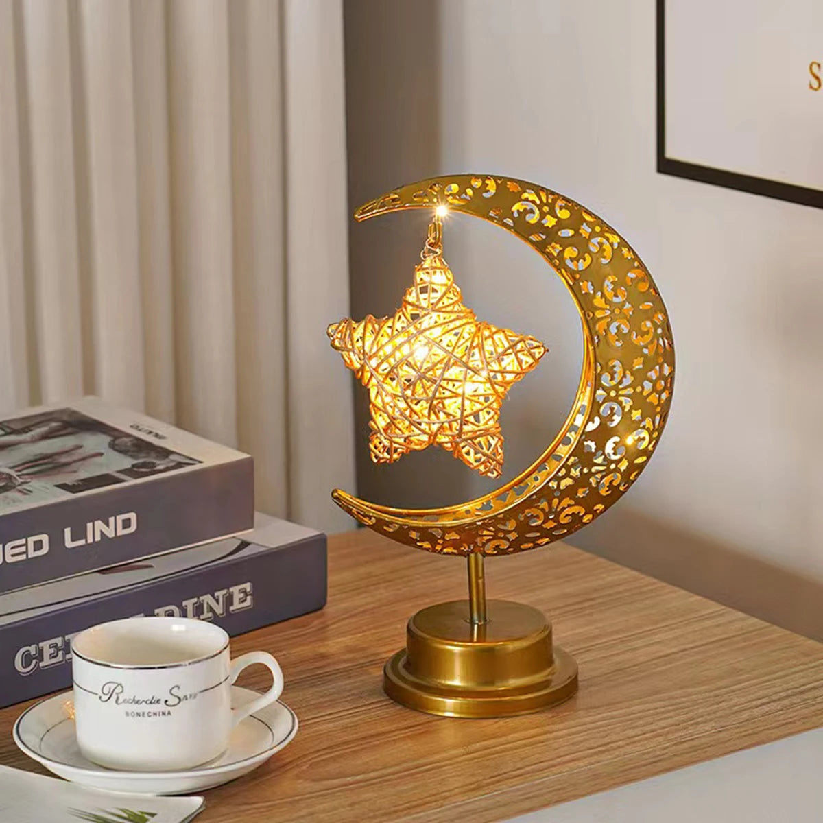 Golden Moon Star Night Light Muslim 