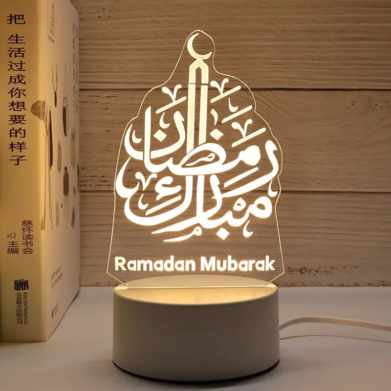 LED 3D Acrylic Night Light Muslim Ramadan