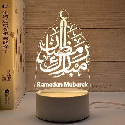 LED 3D Acrylic Night Light Muslim Ramadan