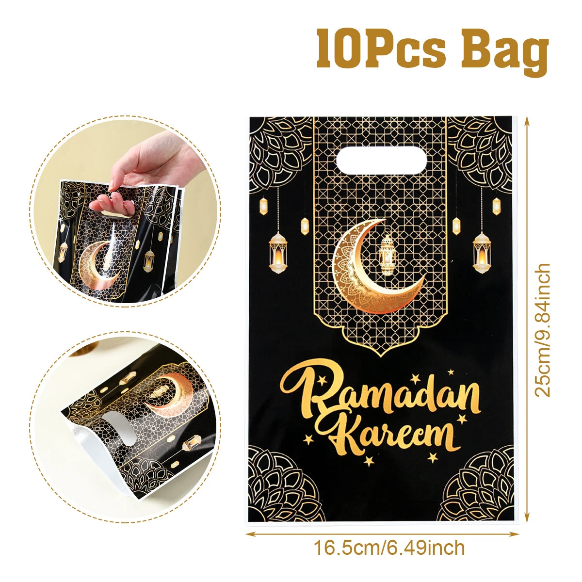 Eid Mubarak Gift Packaging Bags - 10/25/50 Pieces 